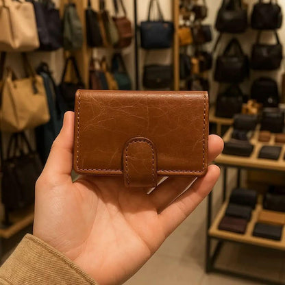 Tan Leather Cardholder – Compact, Secure & Everyday Chic